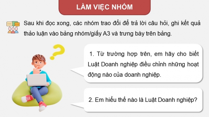 Giáo án điện tử chuyên đề Kinh tế pháp luật 12 cánh diều CĐ 2: Một số vấn đề về Luật Doanh nghiệp