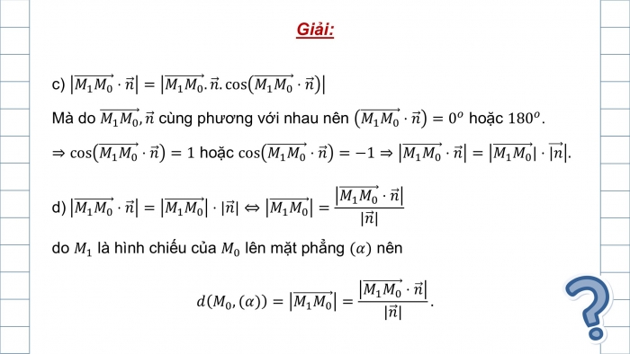 Giáo án điện tử Toán 12 chân trời Bài 1: Phương trình mặt phẳng (P2)