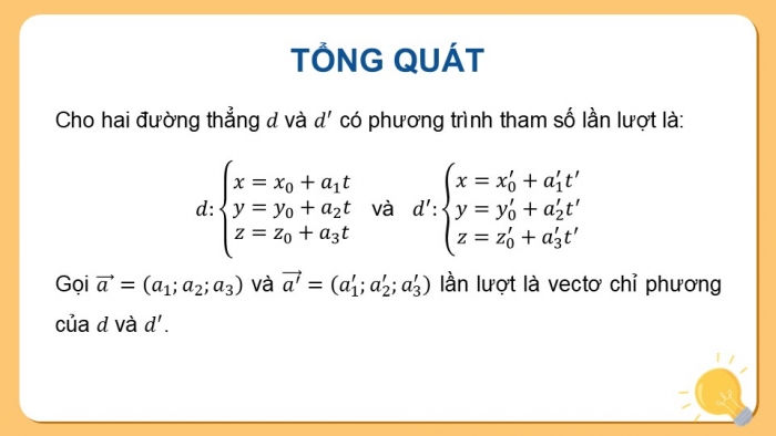 Giáo án điện tử Toán 12 chân trời Bài 2: Phương trình đường thẳng trong không gian (P2)