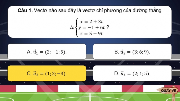 Giáo án điện tử Toán 12 chân trời Bài 2: Phương trình đường thẳng trong không gian (P3)