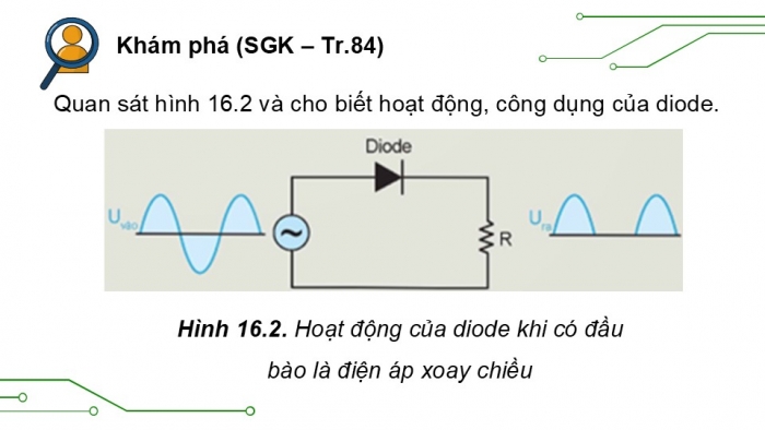 Giáo án điện tử Công nghệ 12 Điện - Điện tử Kết nối Bài 16: Diode, transistor và mạch tích hợp IC