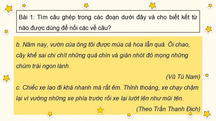 Giáo án điện tử Tiếng Việt 5 kết nối Bài 3: Cách nối các vế câu ghép