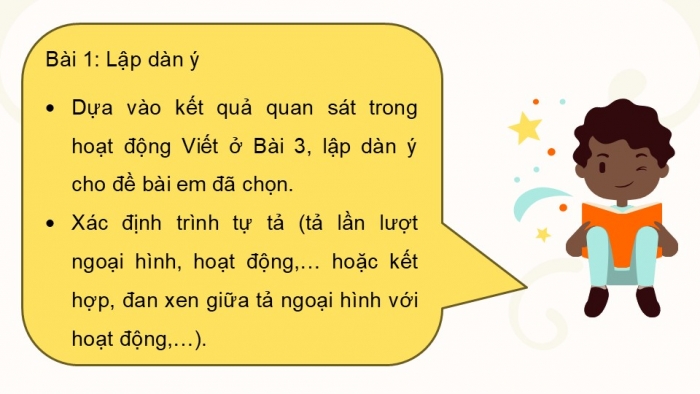 Giáo án điện tử Tiếng Việt 5 kết nối Bài 4: Lập dàn ý cho bài văn tả người