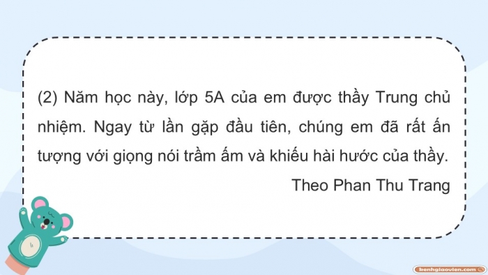 Giáo án điện tử Tiếng Việt 5 chân trời Bài 4: Viết đoạn mở bài cho bài văn tả người