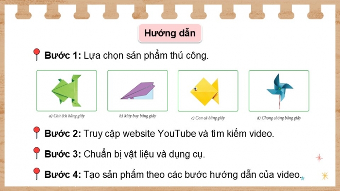 Giáo án điện tử Tin học 5 cánh diều Chủ đề E Lựa chọn 2 Bài 2: Tạo sản phẩm thủ công theo video trên Youtube Kids