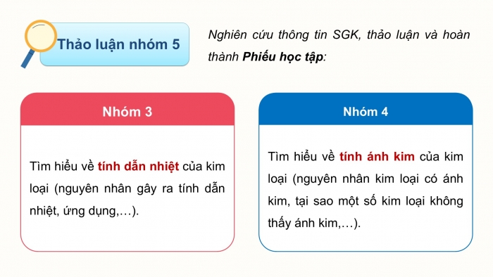 Giáo án điện tử Hoá học 12 kết nối Bài 19: Tính chất vật lí và tính chất hoá học của kim loại