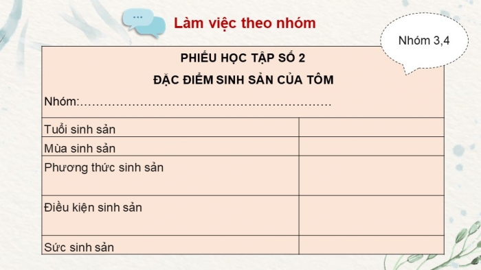 Giáo án điện tử Công nghệ 12 Lâm nghiệp Thủy sản Cánh diều Bài 15: Đặc điểm sinh sản và kĩ thuật ương cá, tôm giống