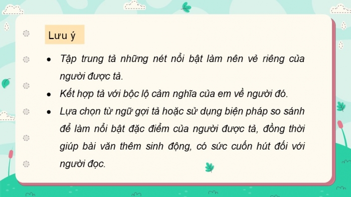 Giáo án điện tử Tiếng Việt 5 kết nối Bài 6: Viết bài văn tả người (Bài viết số 1)