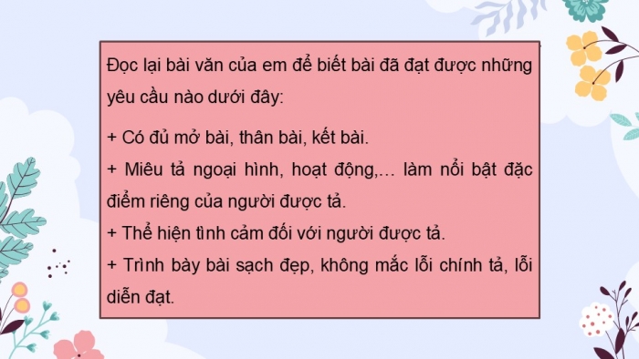 Giáo án điện tử Tiếng Việt 5 kết nối Bài 7: Đánh giá, chỉnh sửa bài văn tả người