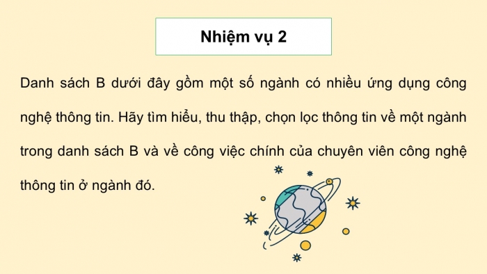 Giáo án điện tử Khoa học máy tính 12 cánh diều Bài 3: Dự án nhỏ Tìm hiểu thông tin tuyển sinh và hướng nghiệp về lĩnh vực đào tạo 