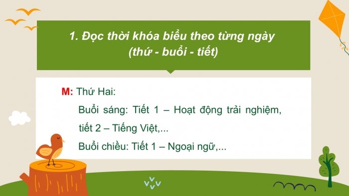 Giáo án điện tử Tiếng Việt 2 chân trời Bài 2: Đọc Thời khoá biểu, Nghe – viết Chuyện của thước kẻ, Phân biệt g/gh, ch/tr, ao/au