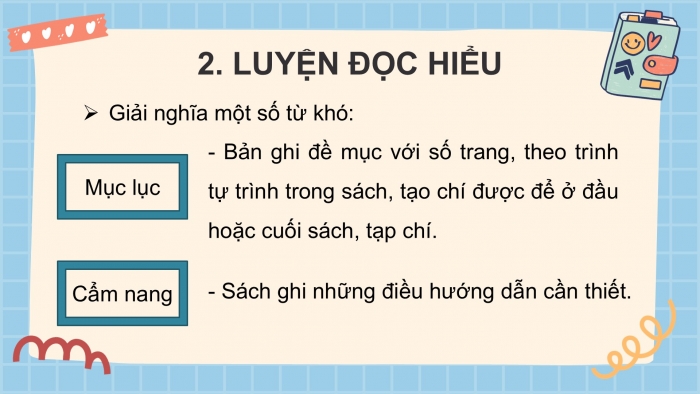 Giáo án điện tử Tiếng Việt 2 chân trời Bài 2: Đọc Mục lục sách, Nghe – viết Mẹ của Oanh, Phân biệt eo/oeo, d/r, ăc/ăt