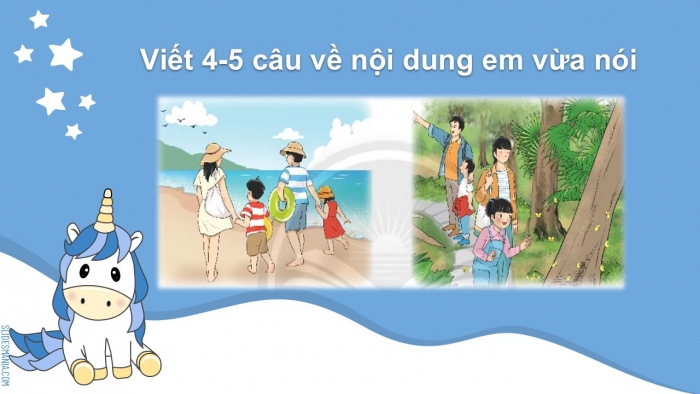 Giáo án điện tử Tiếng Việt 2 chân trời Bài 6: Luyện tập nói, viết về tình cảm với một sự việc (tiếp theo)