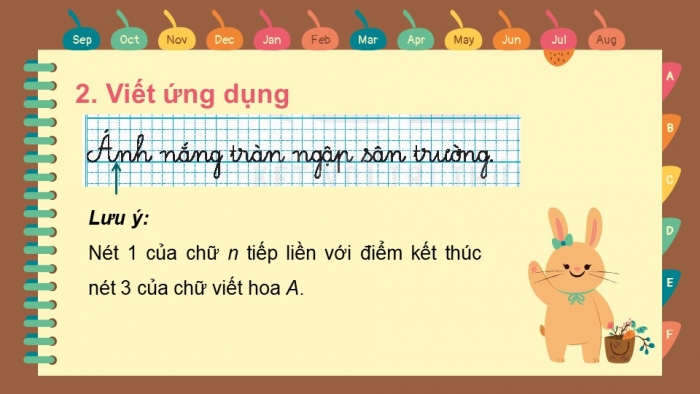 Giáo án điện tử tiếng Việt 2 kết nối Bài 1: Chữ hoa A, Những ngày hè của em