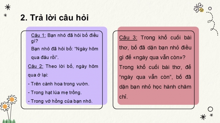 Giáo án điện tử tiếng Việt 2 kết nối Bài 2: Ngày hôm qua đâu rồi?