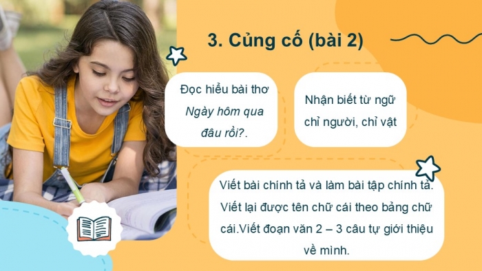 Giáo án điện tử tiếng Việt 2 kết nối Bài 2: Viết đoạn văn giới thiệu bản thân, Đọc mở rộng