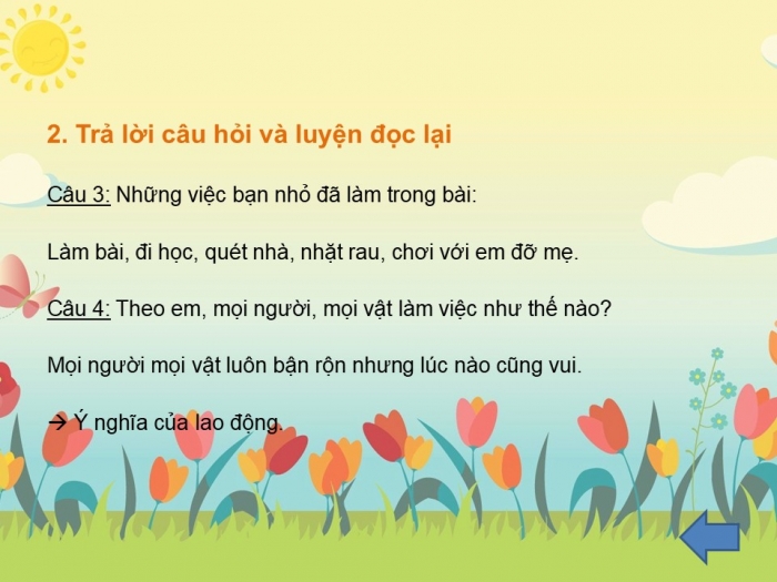 Giáo án điện tử tiếng Việt 2 kết nối Bài 4: Làm việc thật là vui