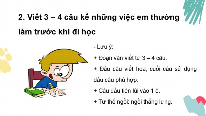 Giáo án điện tử tiếng Việt 2 kết nối Bài 6: Viết đoạn văn kể việc thường làm, Đọc mở rộng