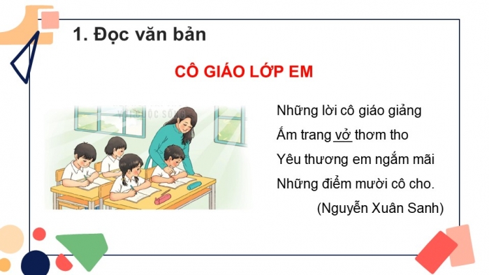 Giáo án điện tử tiếng Việt 2 kết nối Bài 9: Cô giáo lớp em