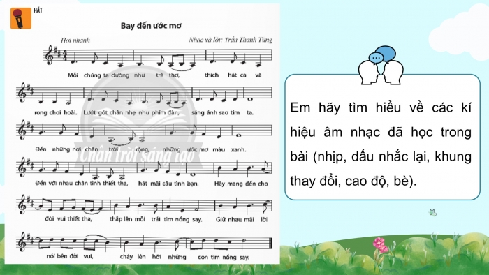 Giáo án điện tử Âm nhạc 9 chân trời Bài 9: Hát Bay đến ước mơ, Nhạc cụ thể hiện tiết tấu