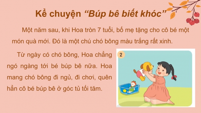 Giáo án điện tử tiếng Việt 2 kết nối Bài 23: Kể chuyện Búp bê biết khóc