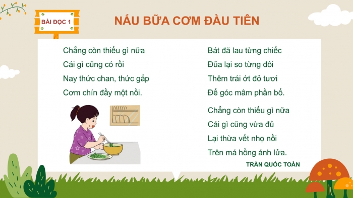 Giáo án điện tử Tiếng Việt 2 cánh diều Bài 15: Nấu bữa cơm đầu tiên