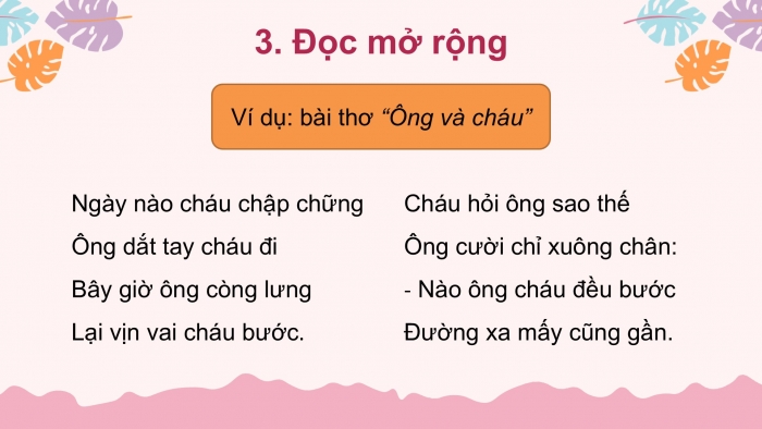 Giáo án điện tử tiếng Việt 2 kết nối Bài 30: Viết đoạn văn kể về việc đã làm cùng người thân, Đọc mở rộng