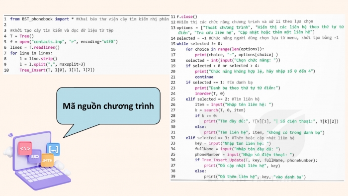 Giáo án điện tử chuyên đề Khoa học máy tính 12 kết nối Bài 10: Thực hành tổng hợp với cây tìm kiếm nhị phân