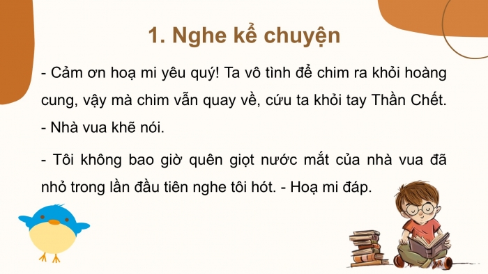 Giáo án điện tử Tiếng Việt 2 kết nối Bài 9: Kể chuyện Cảm ơn hoạ mi