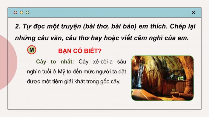 Giáo án điện tử Tiếng Việt 2 cánh diều Bài 21: Đọc sách báo viết về cây cối