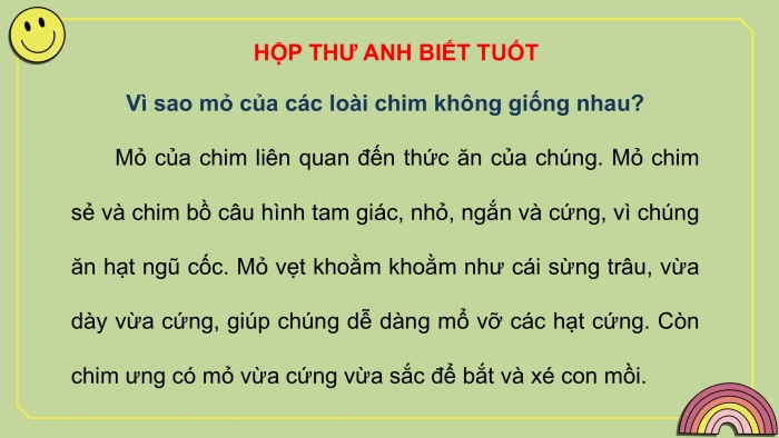 Giáo án điện tử Tiếng Việt 2 cánh diều Bài 23: Đọc sách báo viết về các loài chim