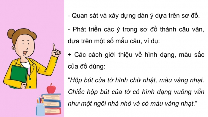 Giáo án điện tử Tiếng Việt 2 kết nối Bài 18: Viết đoạn văn giới thiệu một đồ dùng học tập, Đọc mở rộng