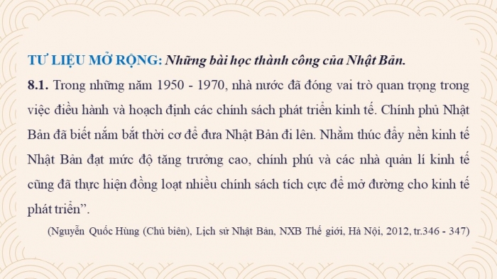 Giáo án điện tử chuyên đề Lịch sử 12 chân trời CĐ 2 Phần 3: Bài học thành công từ lịch sử Nhật Bản