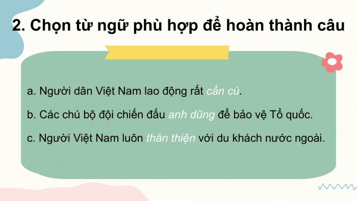 Giáo án điện tử Tiếng Việt 2 kết nối Bài 24: Mở rộng vốn từ về Bác Hồ và nhân dân