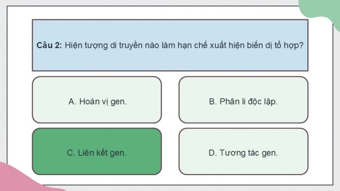 Giáo án điện tử KHTN 9 cánh diều - Phân môn Sinh học Bài tập (Chủ đề 11)