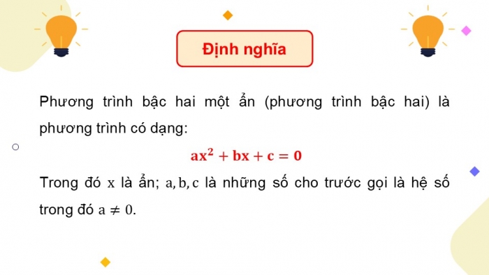 Giáo án điện tử Toán 9 chân trời Bài 2: Phương trình bậc hai một ẩn