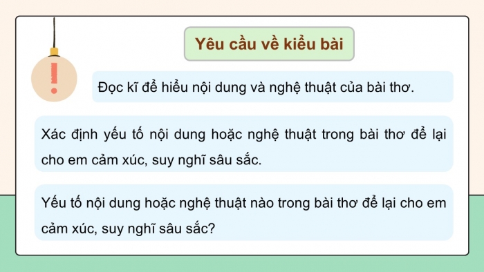 Giáo án điện tử Ngữ văn 9 cánh diều Bài 7: Viết đoạn văn ghi lại cảm nghĩ về một bài thơ tám chữ