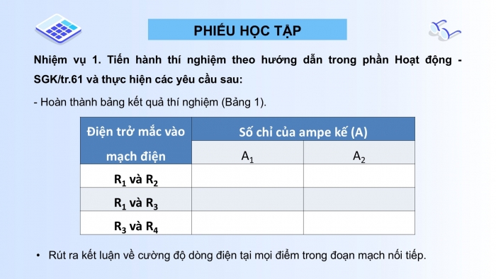 Giáo án điện tử KHTN 9 kết nối - Phân môn Vật lí Bài 12: Đoạn mạch nối tiếp, song song