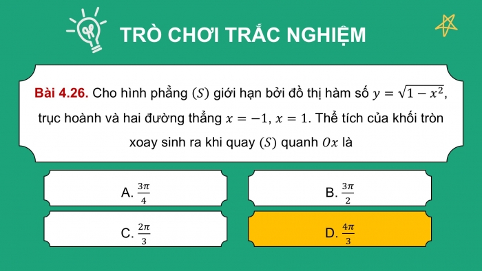 Giáo án điện tử Toán 12 kết nối Bài tập cuối chương IV