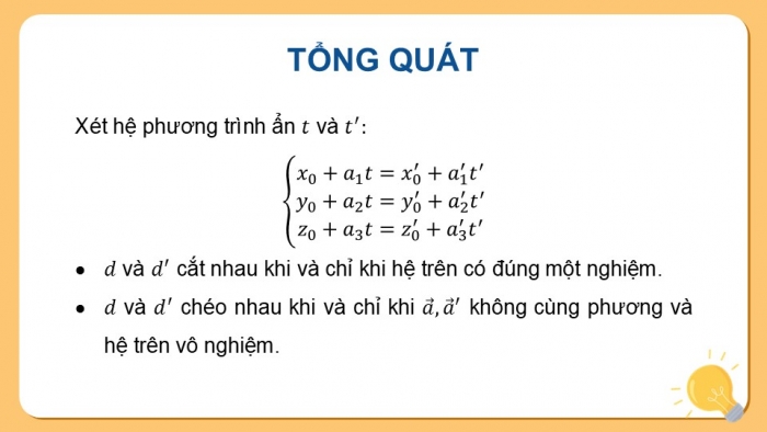 Giáo án điện tử Toán 12 chân trời Bài 2: Phương trình đường thẳng trong không gian (P2)