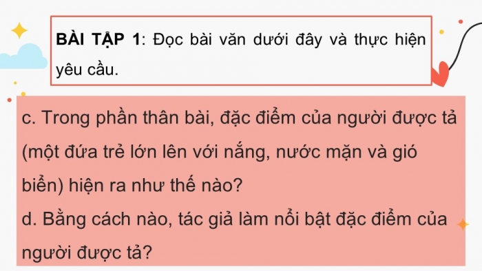 Giáo án điện tử Tiếng Việt 5 kết nối Bài 1: Tìm hiểu cách viết bài văn tả người