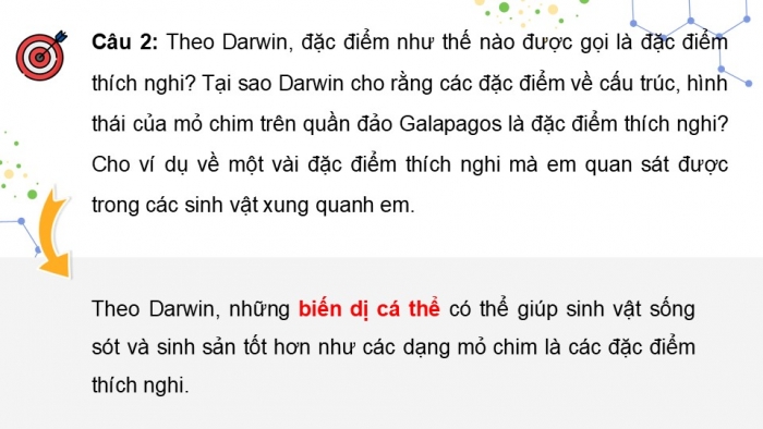 Giáo án điện tử Sinh học 12 kết nối Bài 20: Quan niệm của Darwin về chọn lọc tự nhiên và hình thành loài