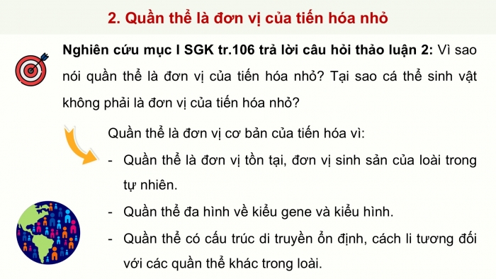 Giáo án điện tử Sinh học 12 kết nối Bài 21: Học thuyết tiến hoá tổng hợp hiện đại