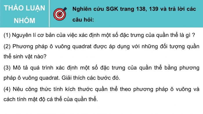 Giáo án điện tử Sinh học 12 kết nối Bài 25: Thực hành Xác định một số đặc trưng của quần thể