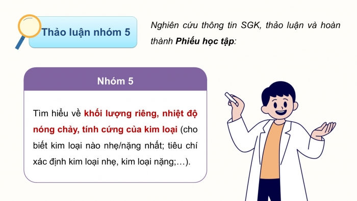 Giáo án điện tử Hoá học 12 kết nối Bài 19: Tính chất vật lí và tính chất hoá học của kim loại