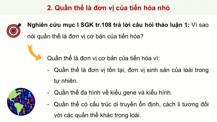 Giáo án điện tử Sinh học 12 chân trời Bài 17: Thuyết tiến hoá tổng hợp hiện đại