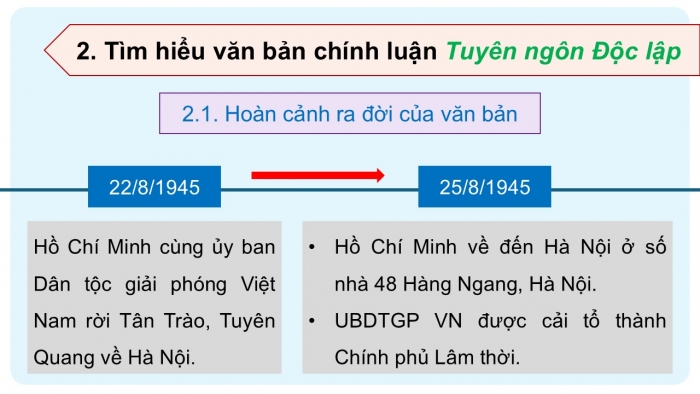 Giáo án điện tử Ngữ văn 12 cánh diều Bài 6: Tuyên ngôn Độc lập (Hồ Chí Minh)