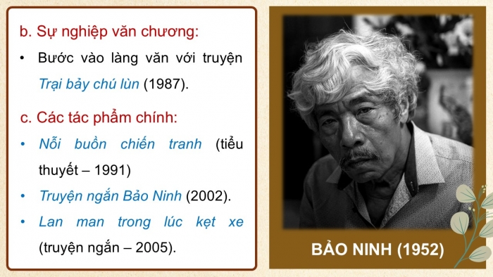 Giáo án điện tử Ngữ văn 12 cánh diều Bài 7: Ánh sáng cứu rỗi (Trích Nỗi buồn chiến tranh – Bảo Ninh)