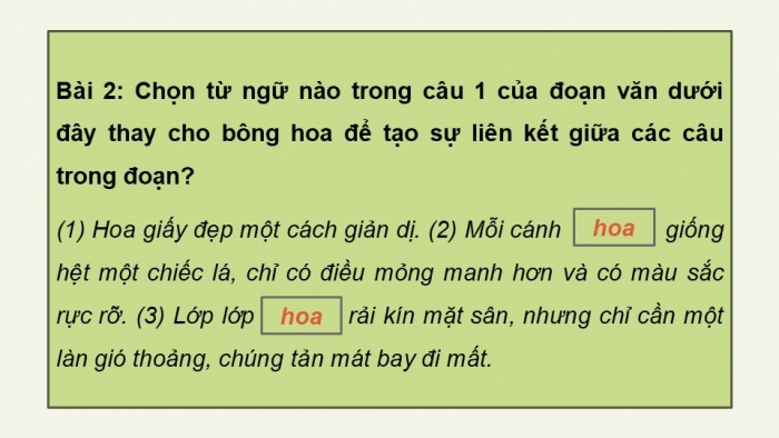 Giáo án điện tử Tiếng Việt 5 kết nối Bài 9: Liên kết câu bằng cách lặp từ ngữ