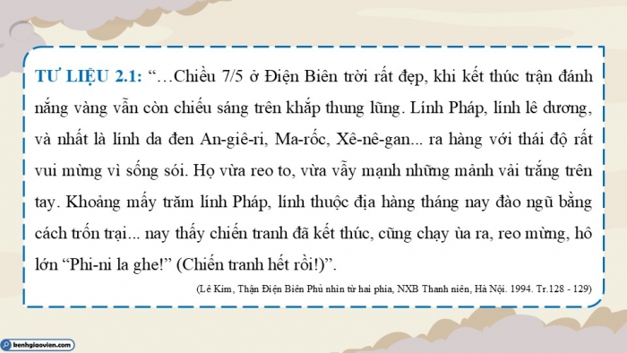 Giáo án điện tử Lịch sử 9 chân trời Bài 16: Cuộc kháng chiến chống thực dân Pháp kết thúc thắng lợi (1951 - 1954) (P2)